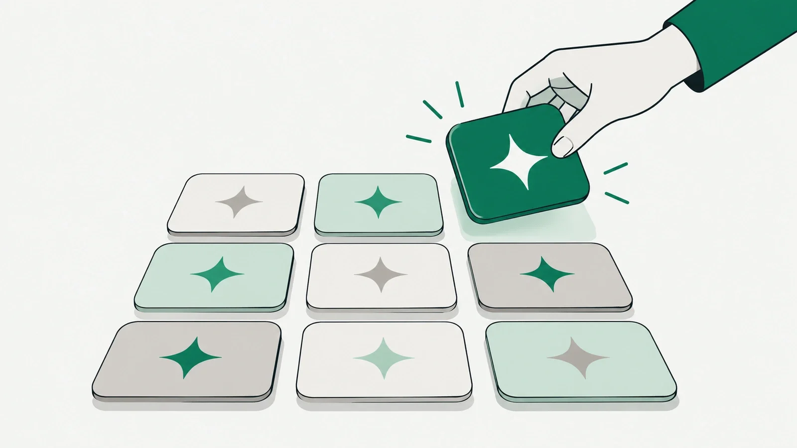 A grid of tool cards with a spark icon on each