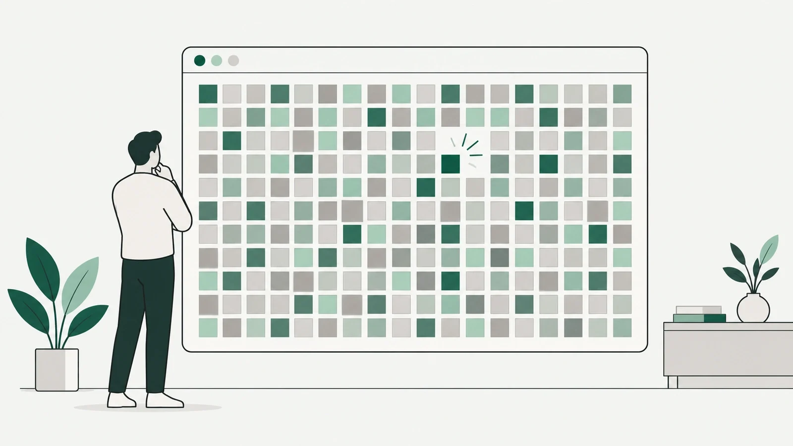 A grid of tiny squares filling a web page frame